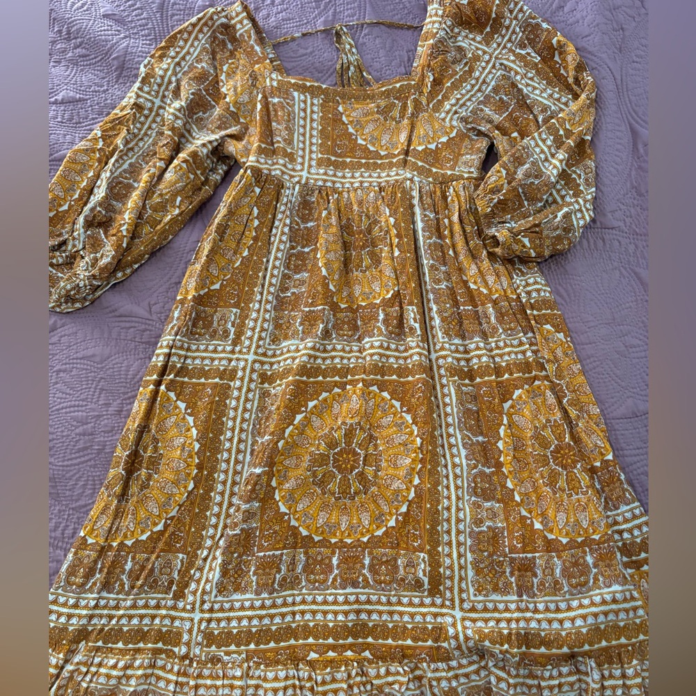 Yellow Boho Midi Dress